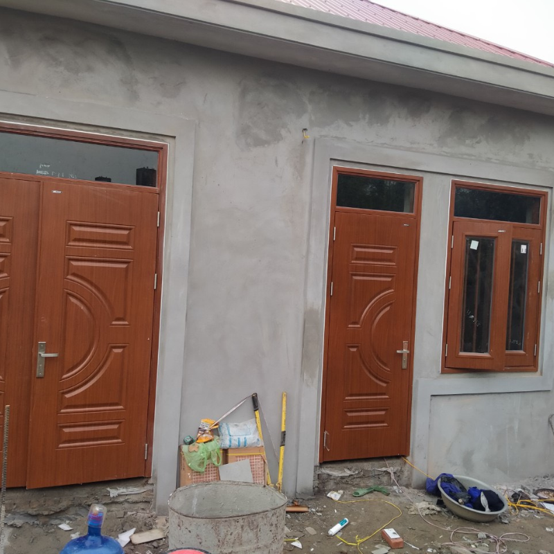 Cửa thép vân gỗ 2 cánh